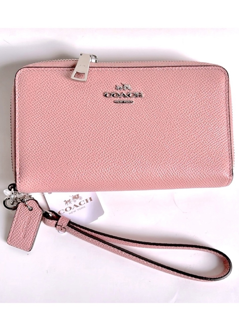 NWT Coach BLUSH Double Zip Phone Wallet